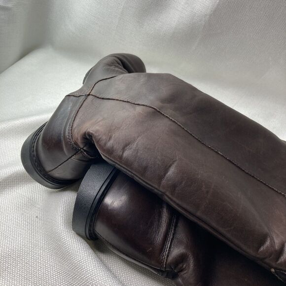 VTG Orvis Brown Leather Fleece Lined Knee Boots - Picture 5 of 16